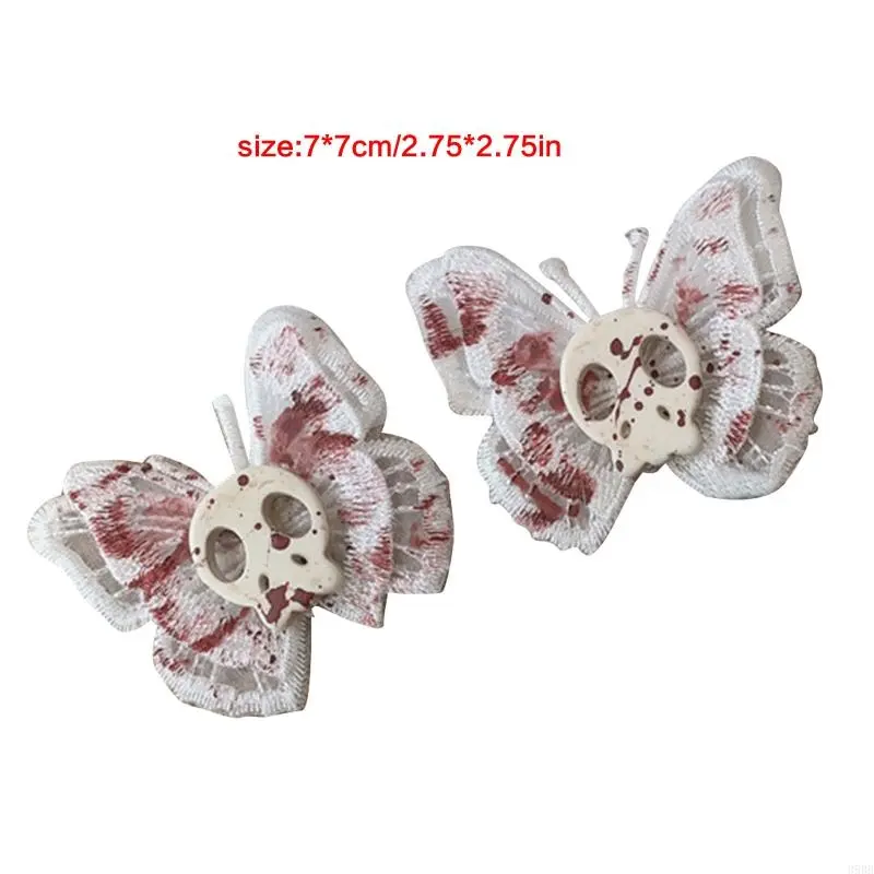 652F Novelty Hair Pins Elastic Headband for Butterfly Skeleton Hair Ropes Women Ponytail Holder for Girls Hair