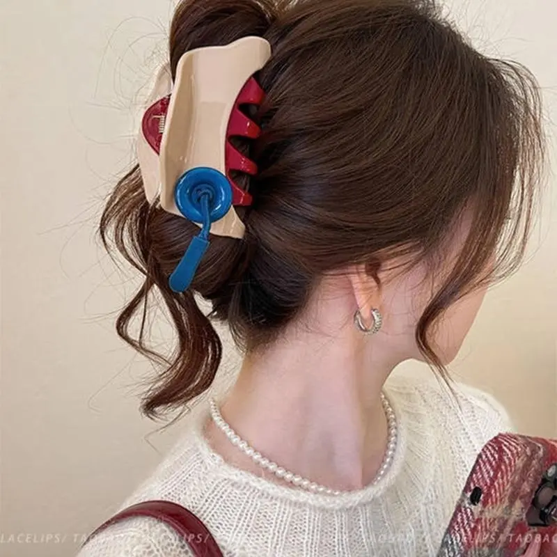 652F Korean Large Hair Clip Claw Strong Grip Barrettes Trendy Hair Accesories for Gym Workouts and Casual Outings