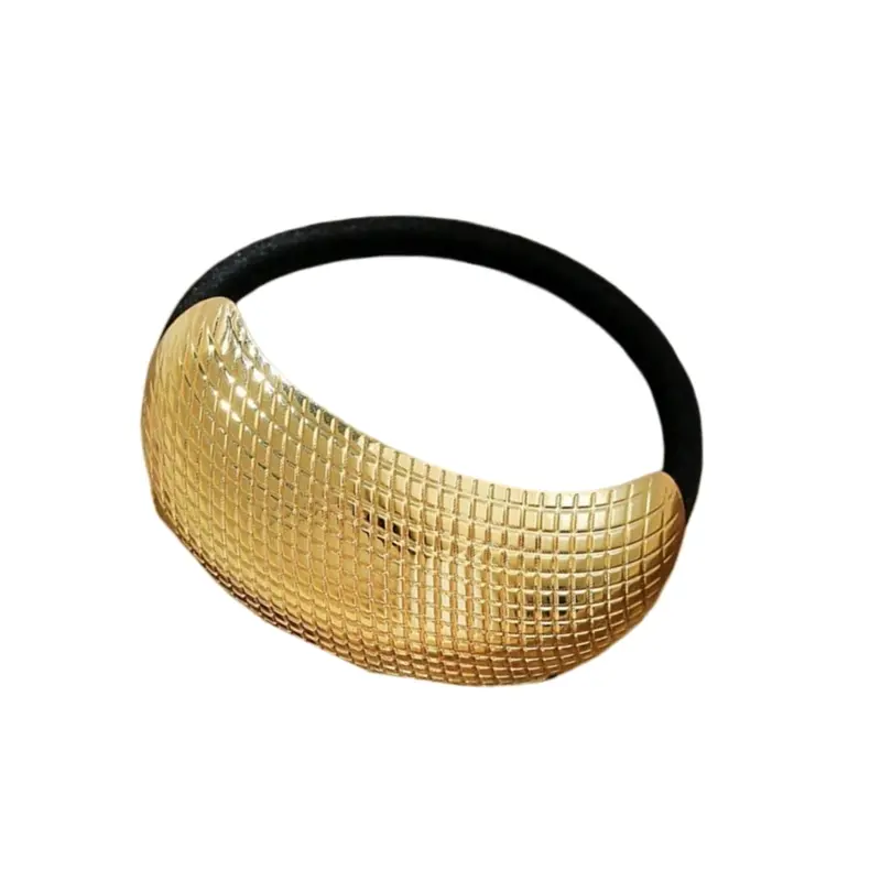 652F Elegant Shell Shaped Metal Scrunchies Hair Rope For Women Lightweight Ponytail Holder Women's Wedding Party Hair Bands