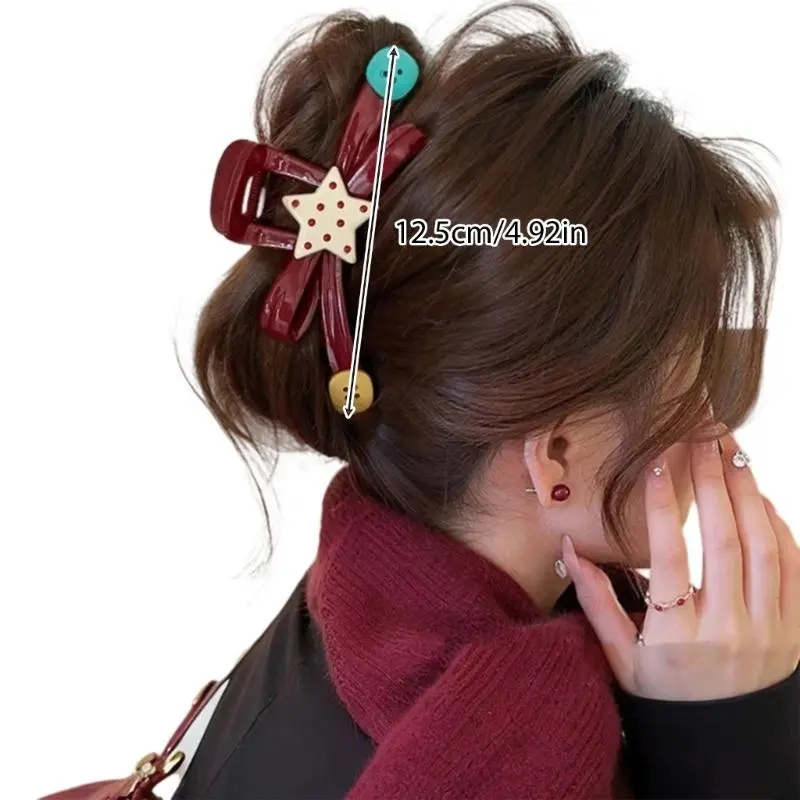 652F Korean Large Hair Clip Claw Strong Grip Barrettes Trendy Hair Accesories for Gym Workouts and Casual Outings