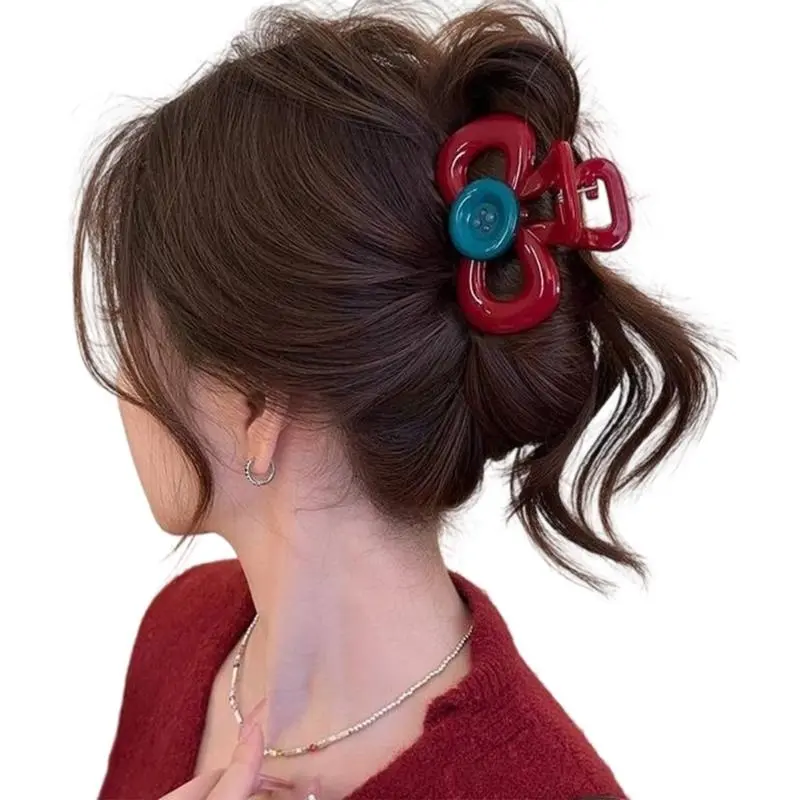 652F Korean Large Hair Clip Claw Strong Grip Barrettes Trendy Hair Accesories for Gym Workouts and Casual Outings