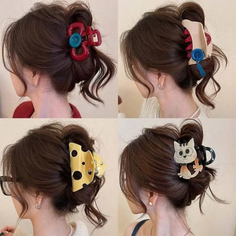 652F Korean Large Hair Clip Claw Strong Grip Barrettes Trendy Hair Accesories for Gym Workouts and Casual Outings