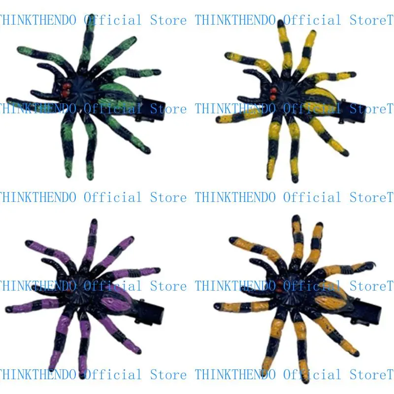652F Spiders Pattern Hair Barrettes Antiskidding Halloween Hairclip Makeup Hairpin Hair Accessory