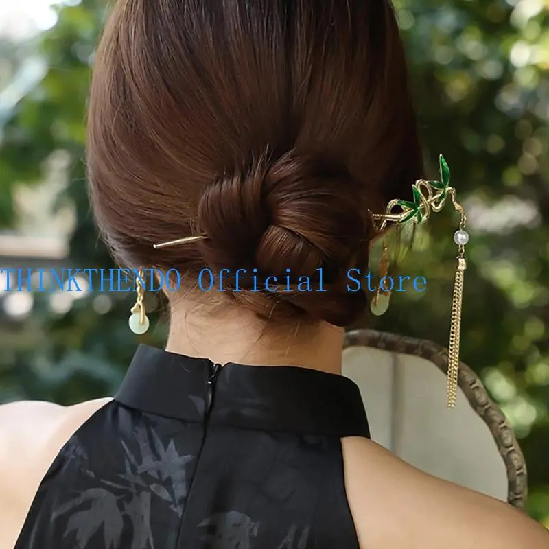652F Decorative Snake Hair Pin for Female Girl Hair Elegant Hair Claw Clip Traditional Costume Hair Styling Accessories