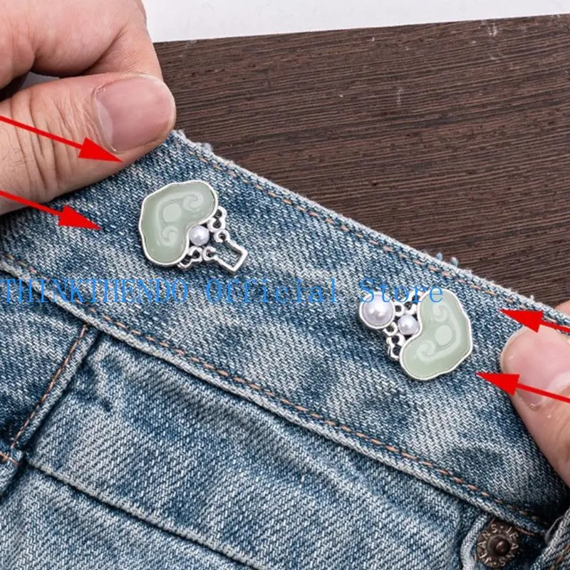 39BB NonSewing Waist Reducers 3Pcs Waist Adjusting Button Trousers Waist Extenders