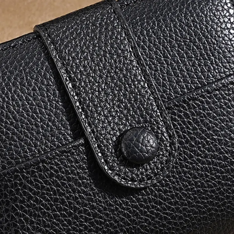 652F Large Capacity Wallet Solid Color Short Purse Card Case PU Leather Coin Purse Fashion Wallet with Card Holder for Daily