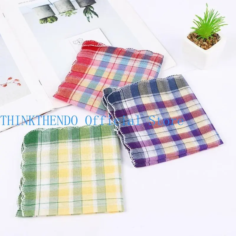 39BB 28x28cm Plain Handkerchief for Adult Casual Use Pocket Cloth Soft Breathable Square Handkerchief Towel for Adult 5PCS