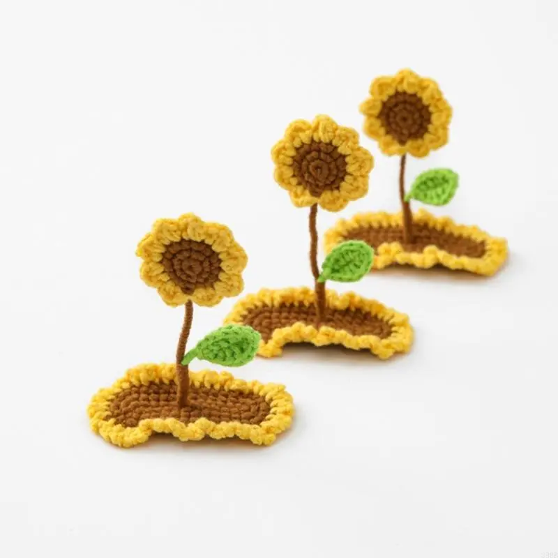 652F Delicate Crocheted Barrettes Clip Harajuku Hairpin Sweet Girls Side Clip Harajuku Lady 3D