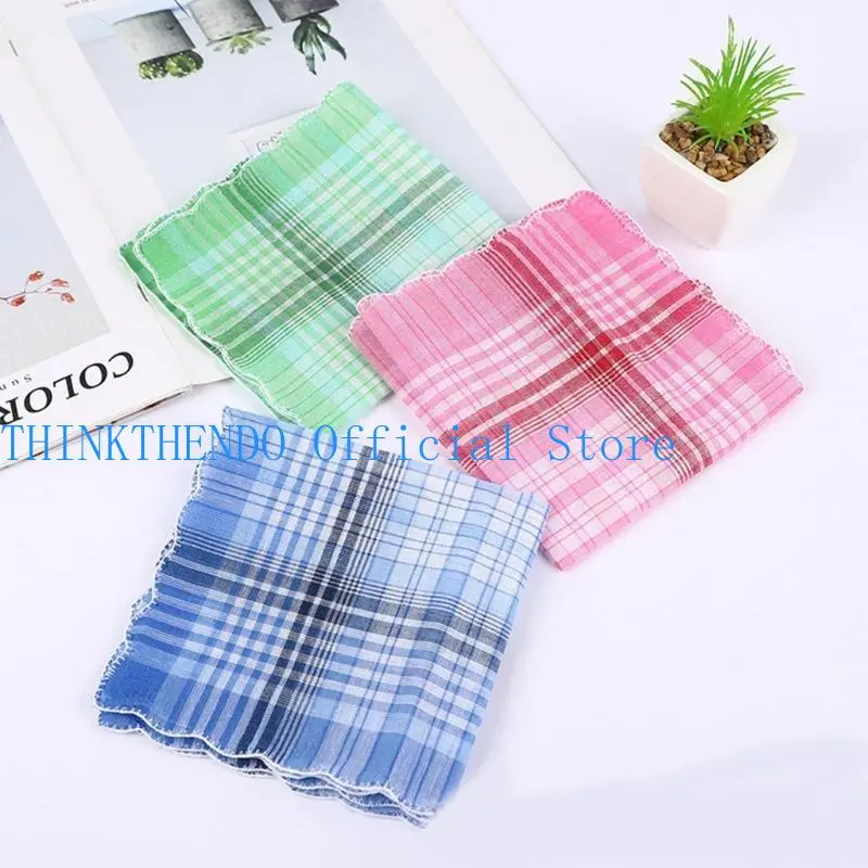 39BB 28x28cm Plain Handkerchief for Adult Casual Use Pocket Cloth Soft Breathable Square Handkerchief Towel for Adult 5PCS
