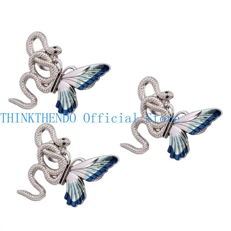 39BB 3pcs Snake Butterfly Waist Adjustment Pin For Women Loose Jeans Pants Decoration