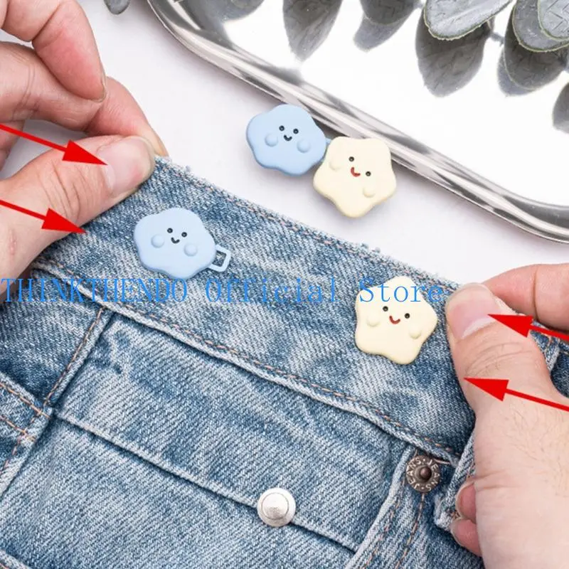 39BB 3PCS Cloud Theme Waist Adjuster Clip NonSewing Waist Tighteners For Loose Jeans Pants Women Waist Decoration