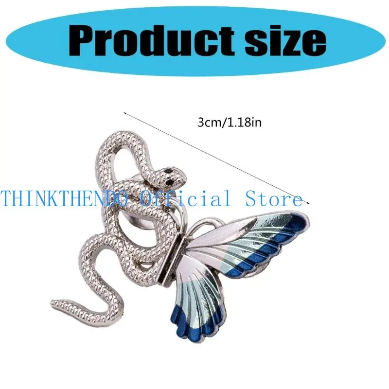 39BB 3pcs Snake Butterfly Waist Adjustment Pin For Women Loose Jeans Pants Decoration