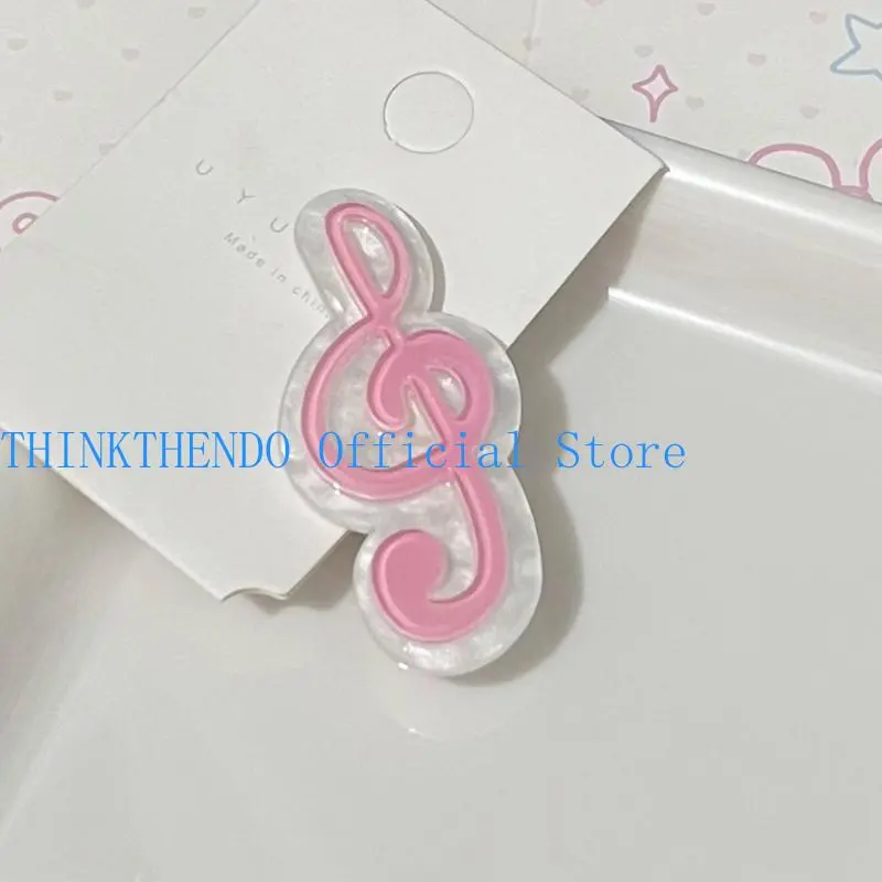 652F Girls MusicNote-Shape Hair Clip Sweet Side Clip Hairpin Women Hair Tool for Side Hair Y2K Korean Headdress