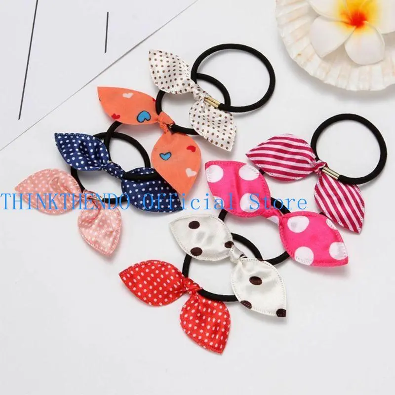 39BB Elastic Rubber Band Hair Ties Rabbit Ears Headband Girls Ponytail Holder