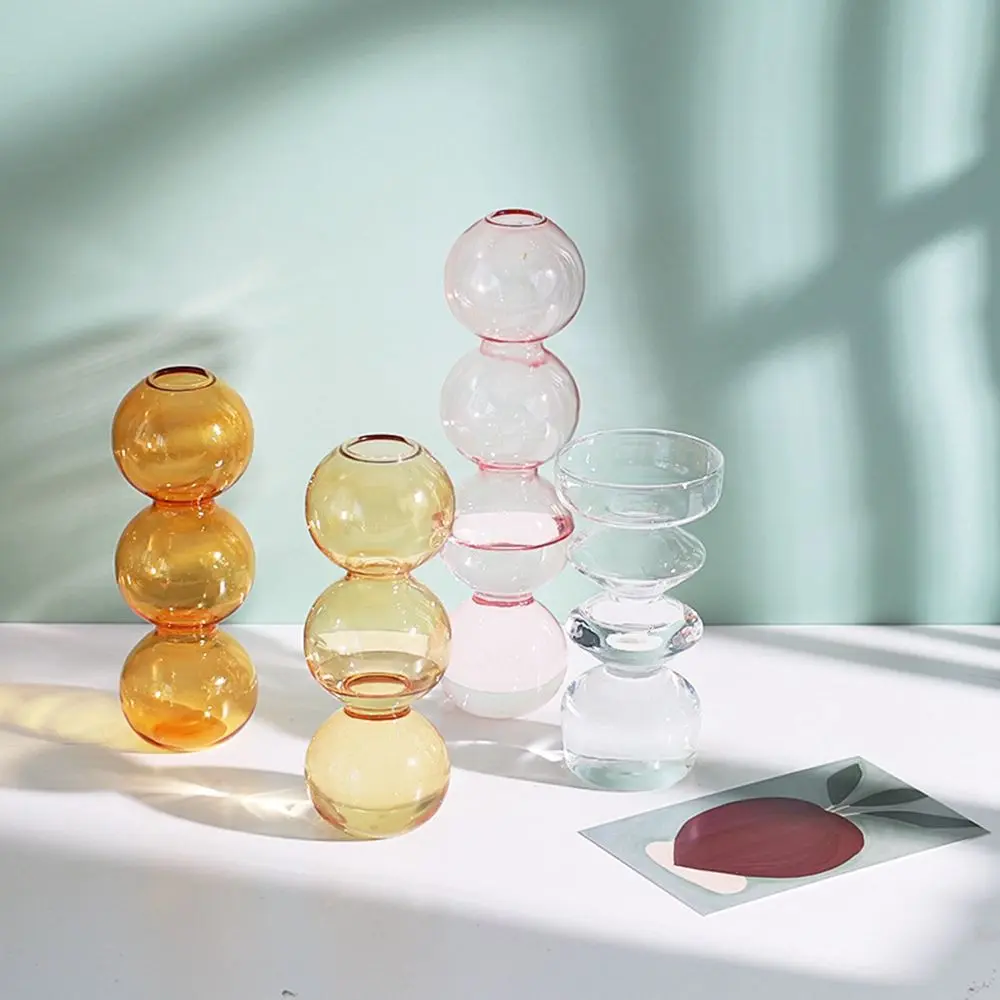 Nordic INS Weddings Parties Glass Bottle Living Room Hydroponic Plant Flower Vase Home Decoration Table Decor Glass Vase