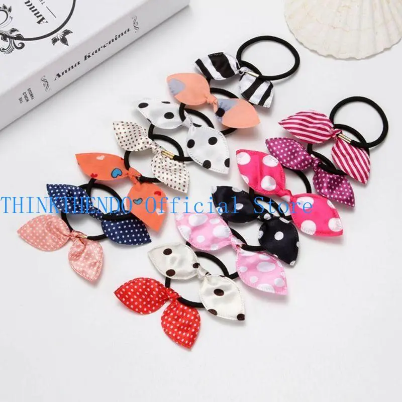 39BB Elastic Rubber Band Hair Ties Rabbit Ears Headband Girls Ponytail Holder