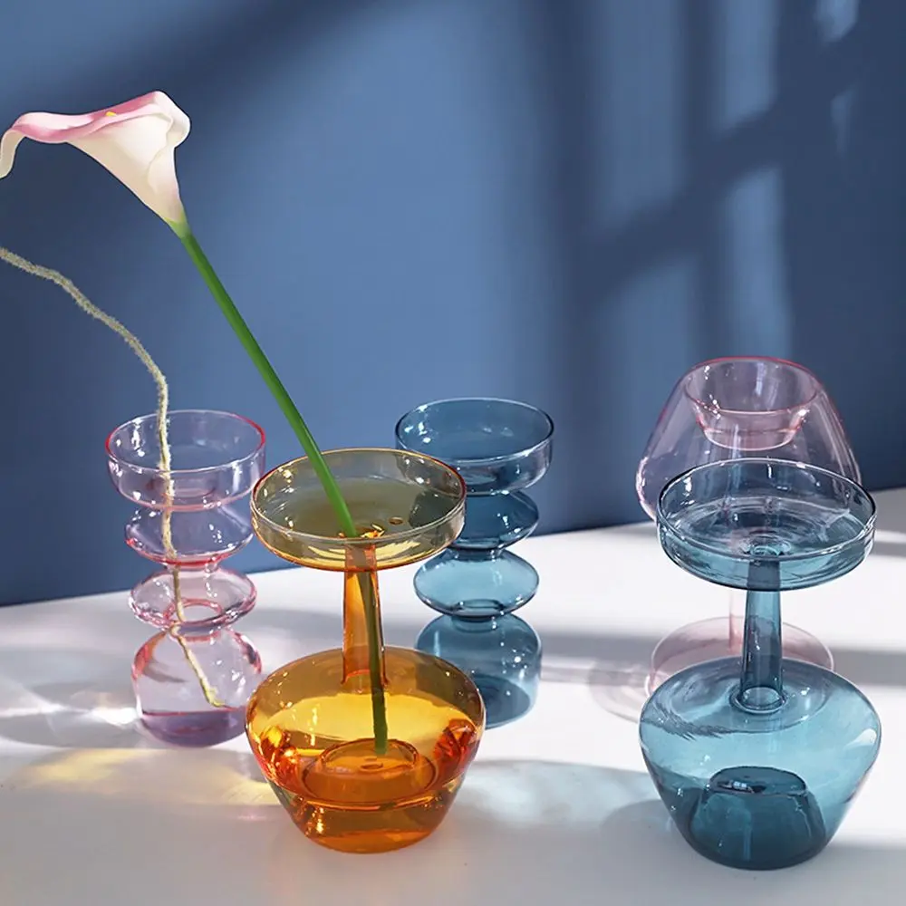 Nordic INS Weddings Parties Glass Bottle Living Room Hydroponic Plant Flower Vase Home Decoration Table Decor Glass Vase