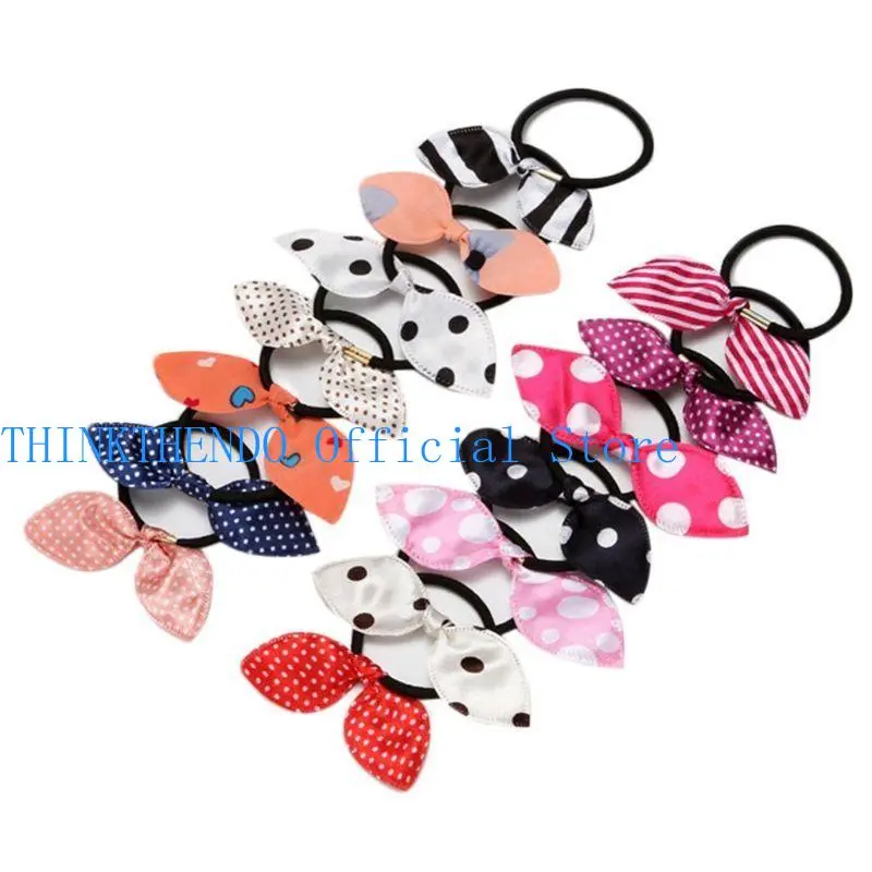 39BB Elastic Rubber Band Hair Ties Rabbit Ears Headband Girls Ponytail Holder