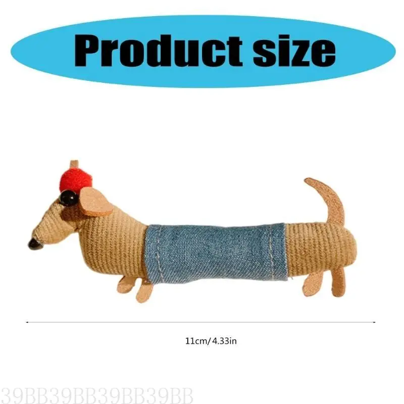 652F Stuffed Dachshund Hairclip for Girls Kids Hair Shaping Side Pin Hair Styling Tool Plush Hair Pin Lovely Hair Decoration