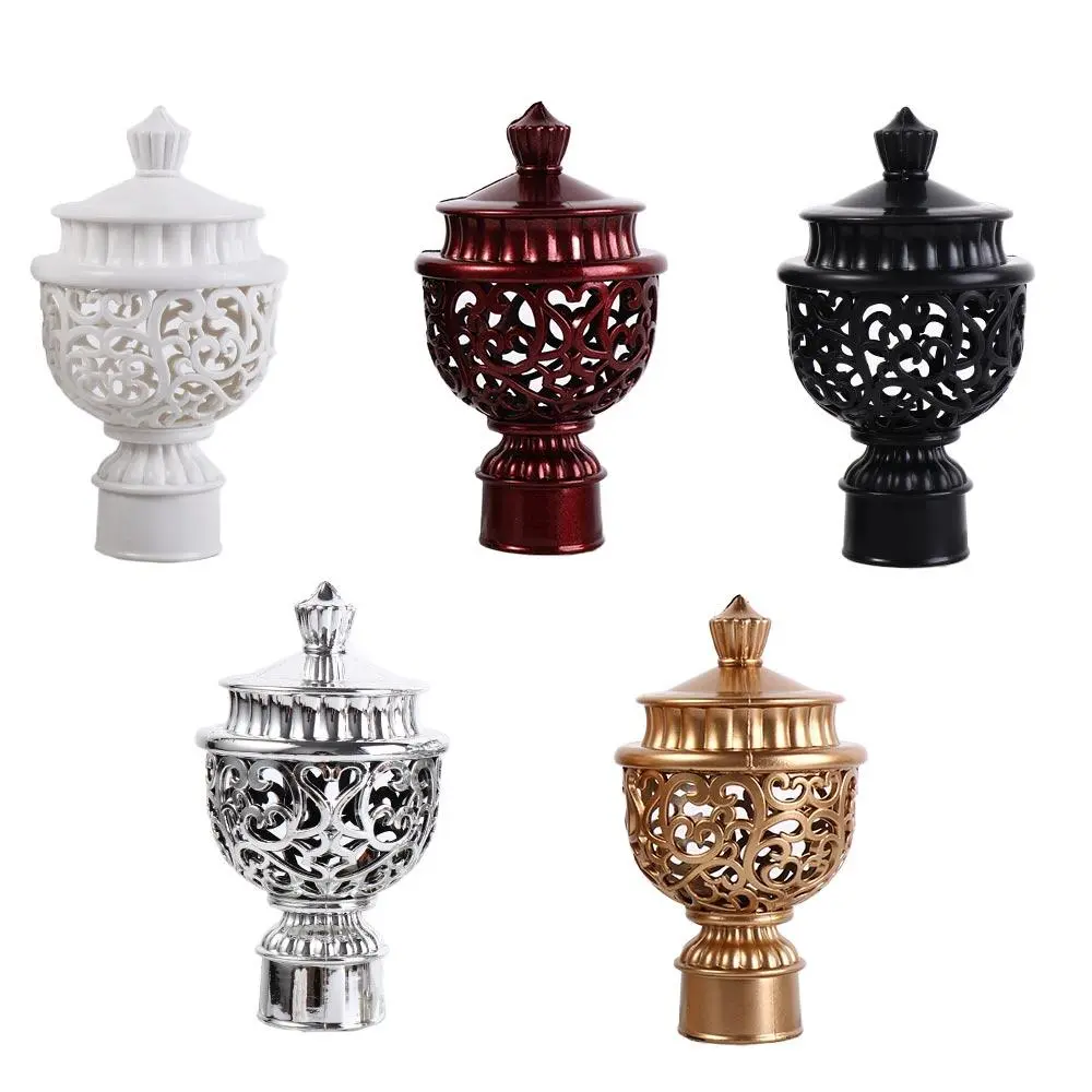 2pcs Durable Decorative Plastic Drapery Rail Ends Curtain Rod Head Curtain Accessories Curtain Rod Cap