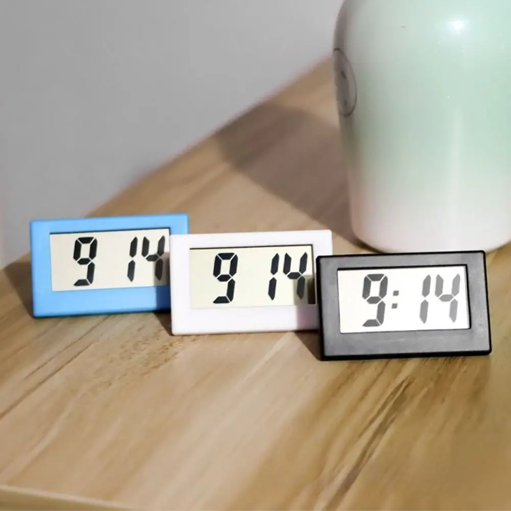 Portable Small Mini Triangle Clock ABS Mute Desk Digital Clock Electronic Simple Office