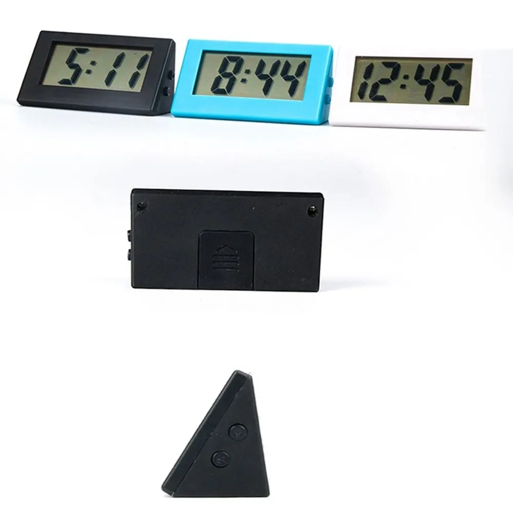 Portable Small Mini Triangle Clock ABS Mute Desk Digital Clock Electronic Simple Office