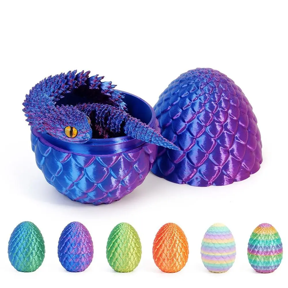 Creative 3D Printed Snake Toys Snake Egg All-in-one Molding 3D Printed Snake Egg Candy Color Gradient Flower