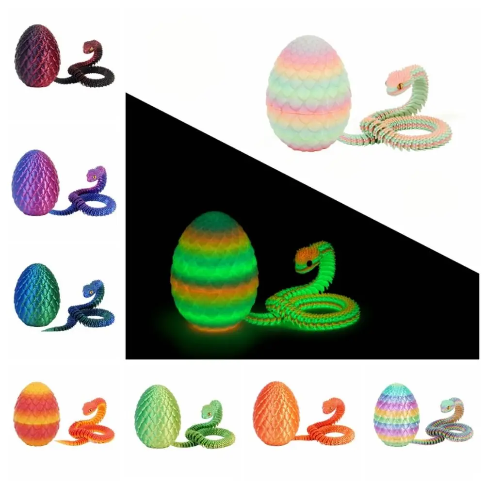 Creative 3D Printed Snake Toys Snake Egg All-in-one Molding 3D Printed Snake Egg Candy Color Gradient Flower