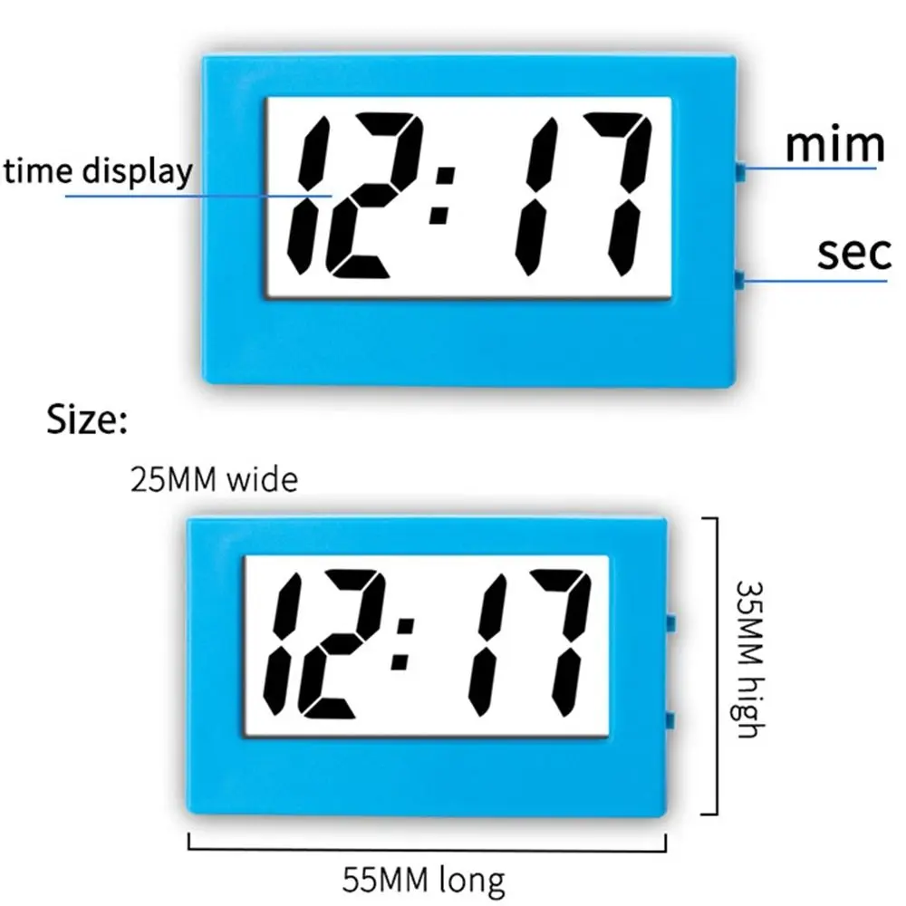 Portable Small Mini Triangle Clock ABS Mute Desk Digital Clock Electronic Simple Office