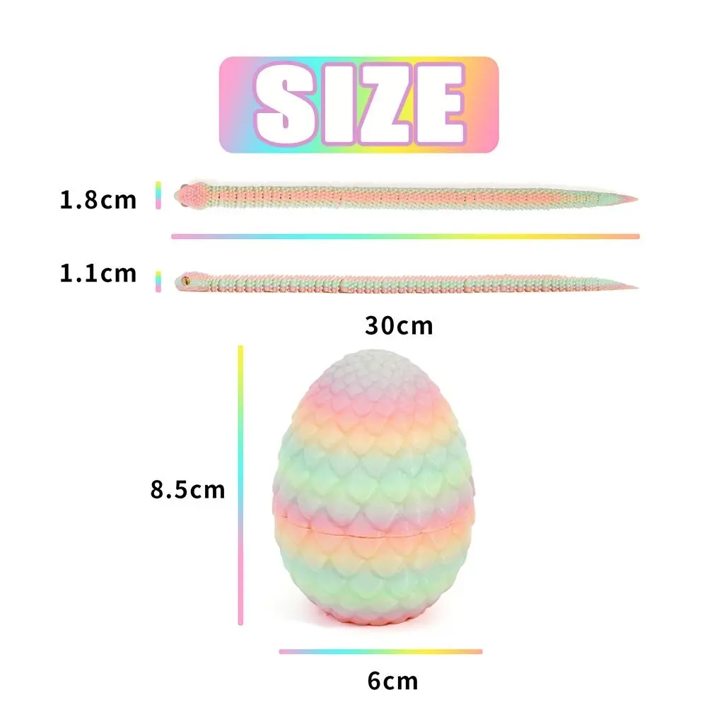 Creative 3D Printed Snake Toys Snake Egg All-in-one Molding 3D Printed Snake Egg Candy Color Gradient Flower