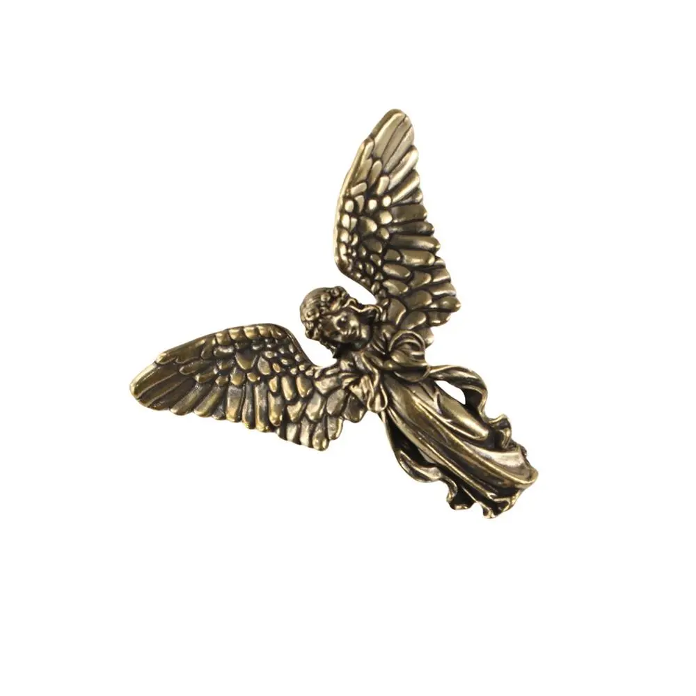 Vintage Brass Angel Cupid Statue Cute Blessed Six Winged Angel Figurines Exquisite Handmade Love Cupid Figurines