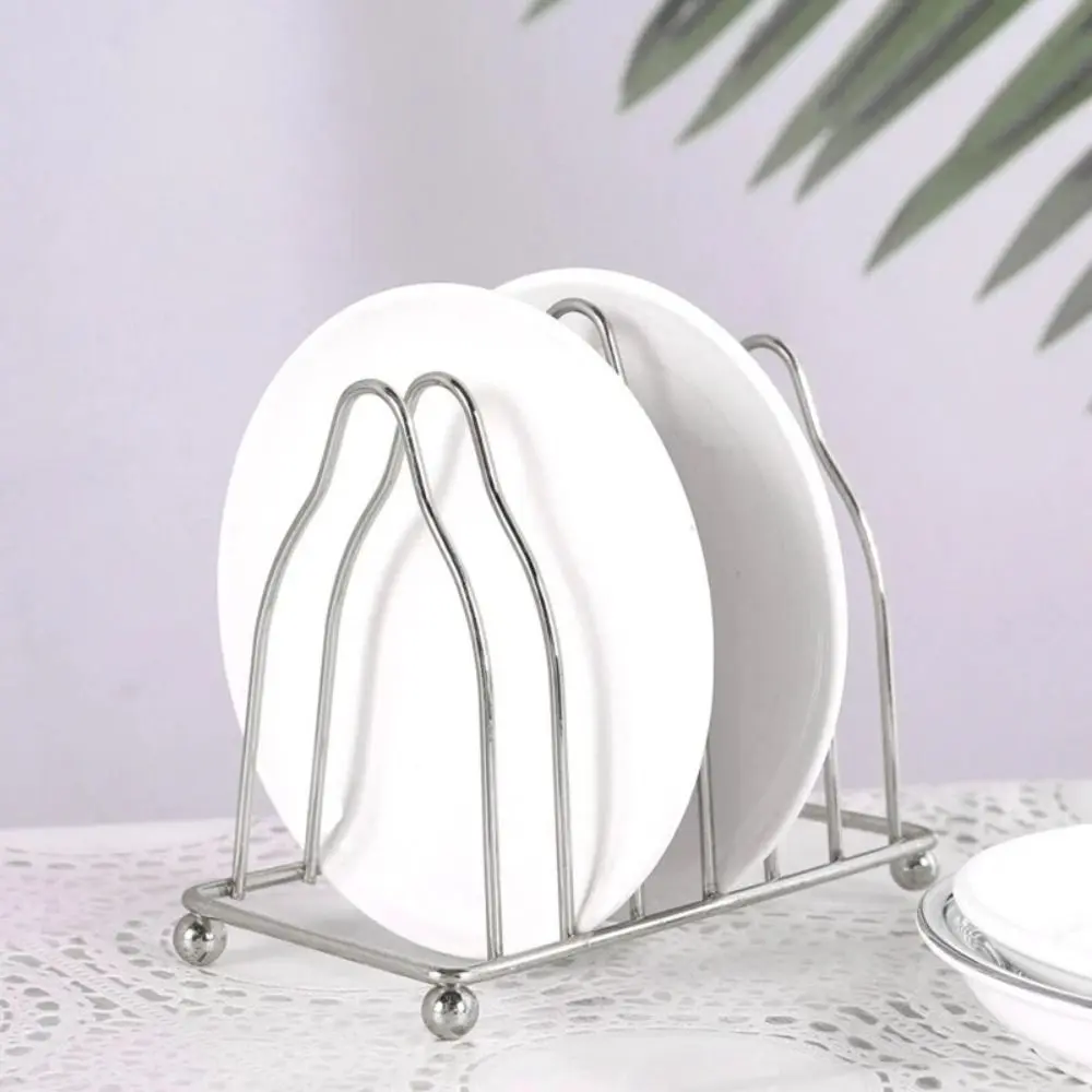 Simple Small Kitchen Iron Storage Rack European Style Installation-free Dish Plate Holder Iron Art Metal Drainin Rack Restaurant