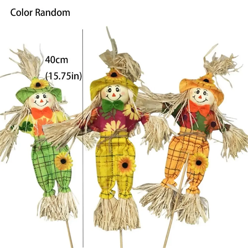 Cute Halloween Scarecrow Ornament Small Standing Scarecrow Welcome Sign Cartoon Garden Scarecrows Ornament Home Ornament