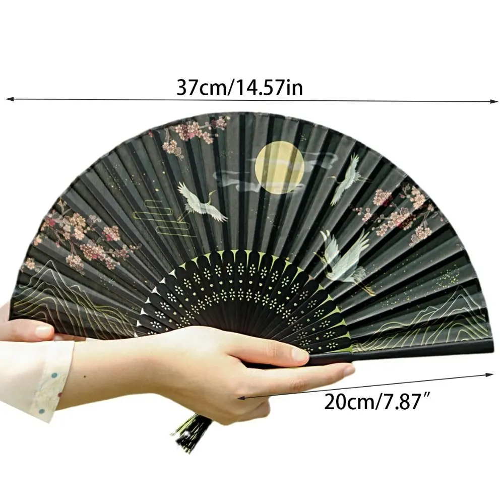 Portable No Deformation Folding Fan Handmade Handheld Props Fan Ancient Style Silk Fabric Wedding