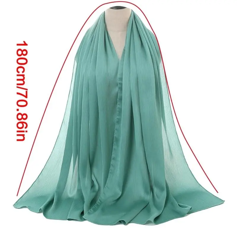 652F Women's Head Scarf Soft Breathable and Elastic Hijab Headwrap Shawl Wrap for Praying and Cultural Event Festival Supply