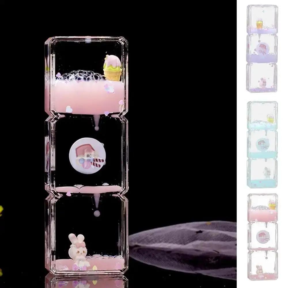 Creative Liquid Hourglass Acrylic Ice Cream Desk Decorations Lightweight Cute Rabbit Hourglasses Timer Toys