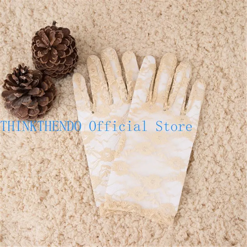 39BB Evening Dinner Lace Gloves Proms Gloves Long Gloves for Opera Women Lady Theme Proms