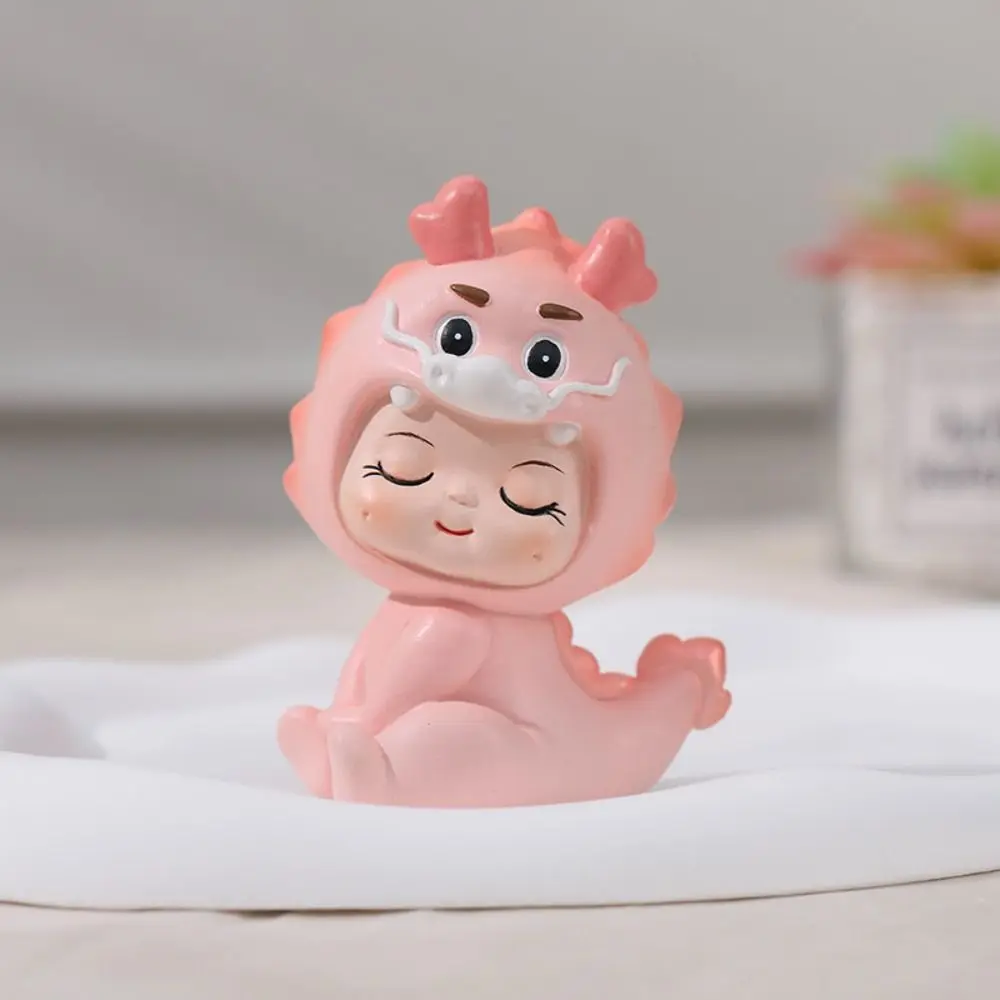 Cake Topper Cute Cartoon Dragon Baby Figurines Resin Boy Dragon Baby Statue Girl Desk Ornament Home Decoration