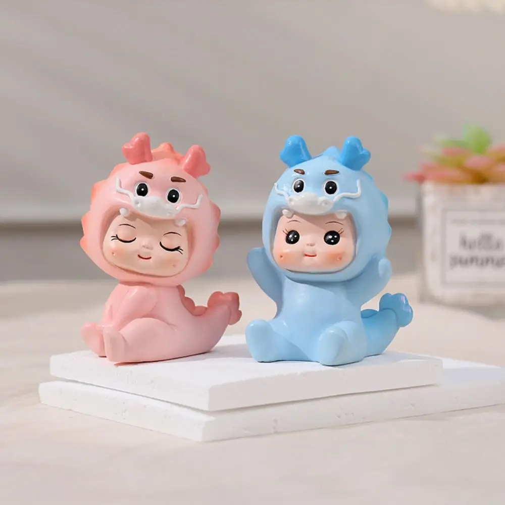 Cake Topper Cute Cartoon Dragon Baby Figurines Resin Boy Dragon Baby Statue Girl Desk Ornament Home Decoration