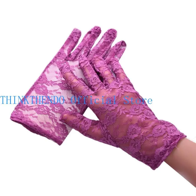 39BB Evening Dinner Lace Gloves Proms Gloves Long Gloves for Opera Women Lady Theme Proms