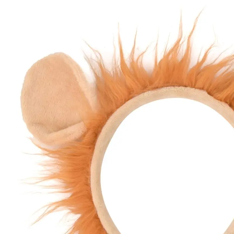 Lion Costume Set Ears Headband Tail Plush Animal Fancy Costume Accessories for Kids Halloween Cosplay Accessories