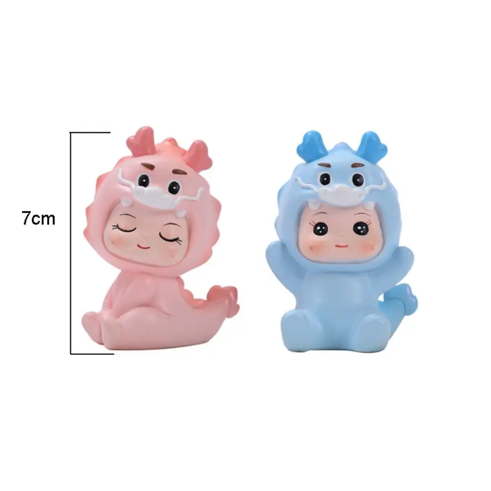 Cake Topper Cute Cartoon Dragon Baby Figurines Resin Boy Dragon Baby Statue Girl Desk Ornament Home Decoration