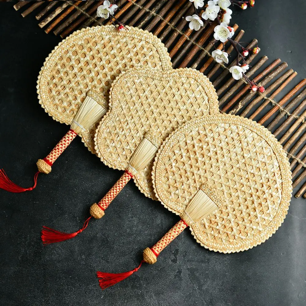 Wheat Straw Natural Chinese Style Pushan Old Environmentally Friendly DIY Woven Fan Home Decoration Cooling Fan Hand Fans