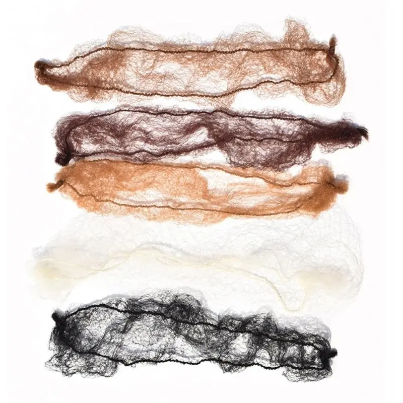 652F 10/20pack Elastic Edges Meshes Hair Net New Stretchable Elastic Gitrls Hairnets for Various Hairstyles