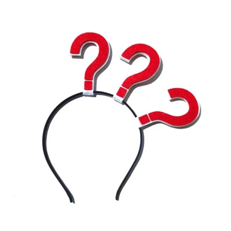 652F Question Mark Shaped Headband Funny Headwear Hairbands Headwear Eye-catching Hairbands Birthday Party