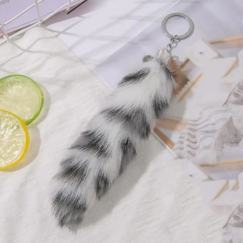 652F Animal Tail Pendant Keychain Key Holder Purse Bag Charm Keychain Decorations for Women Handbag Backpacks Decorations