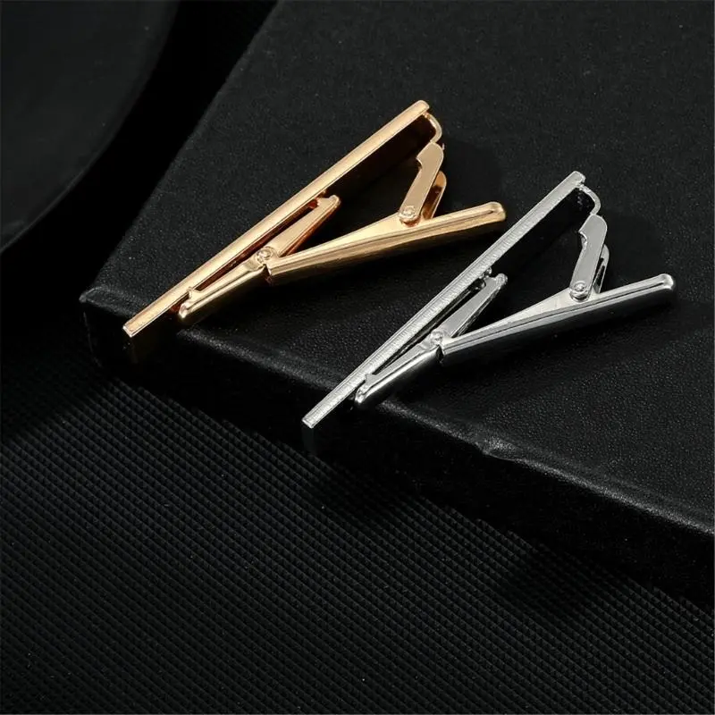 652F Business Suit Tie Clip for Adult Metal Shell Texture Tie Clip Official Suit Tie Pins Men’s Tie Holder Clothing Accessory