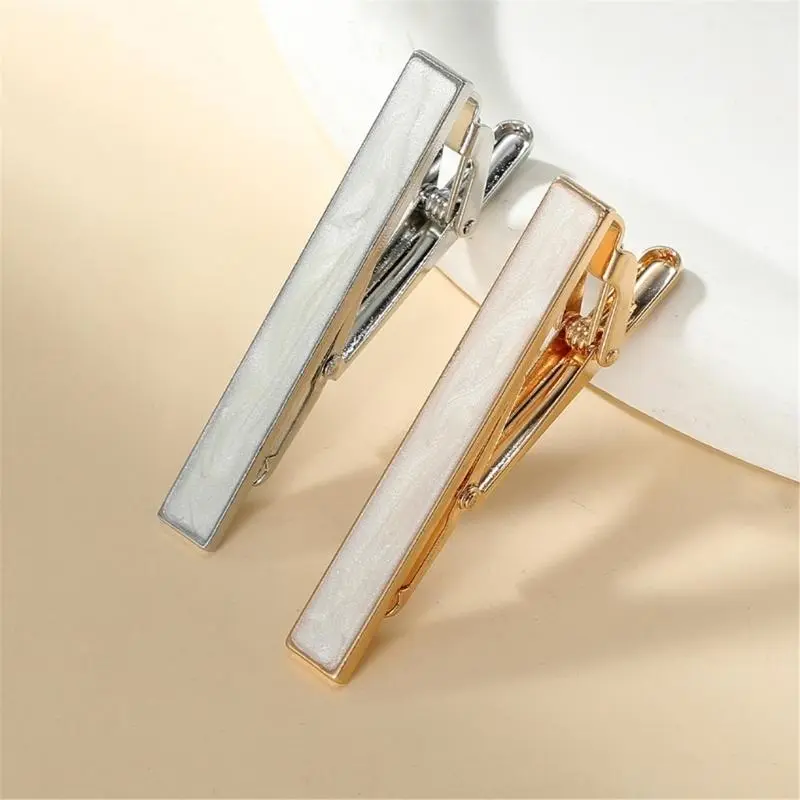 652F Business Suit Tie Clip for Adult Metal Shell Texture Tie Clip Official Suit Tie Pins Men’s Tie Holder Clothing Accessory