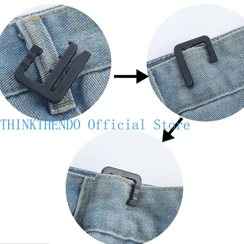 39BB 3Pcs Waistband Tightening Clip Waist Adjuster For Loose Pants Jeans Waist Decors