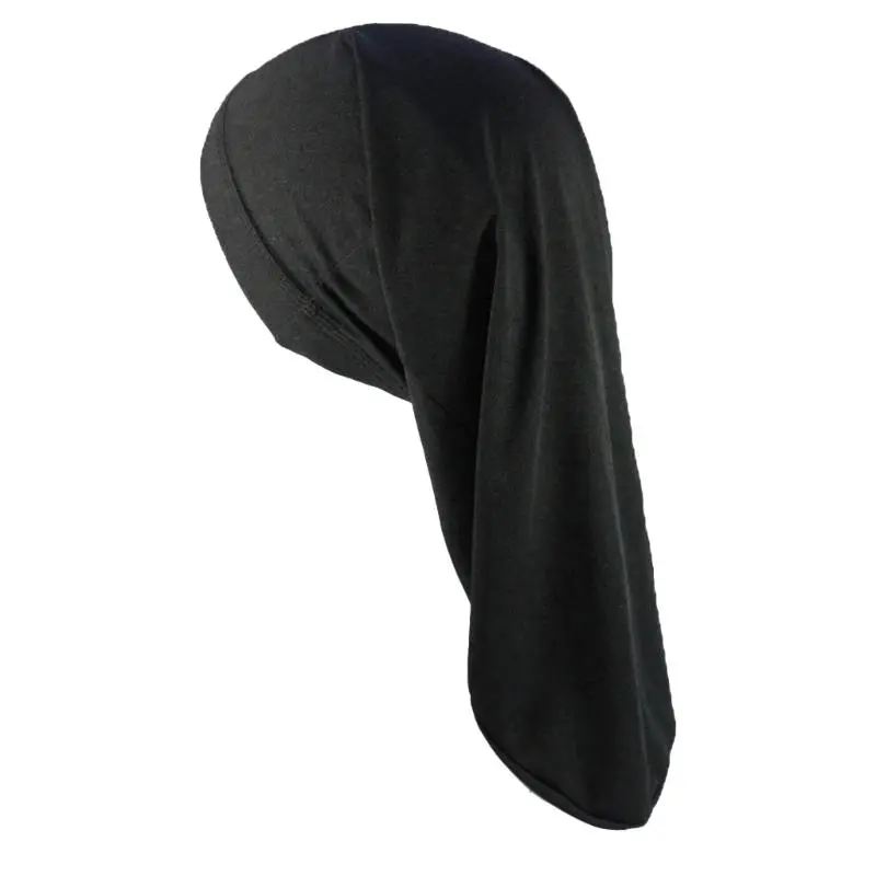 652F Men's Long Tail Headscarf Moisture Absorbent Dreadlocks Hair Wrap Turban Hat for Post Shower and Gym Use Quick Drying